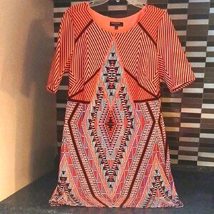 Robbie Bee Signature Dress in Orange and Black